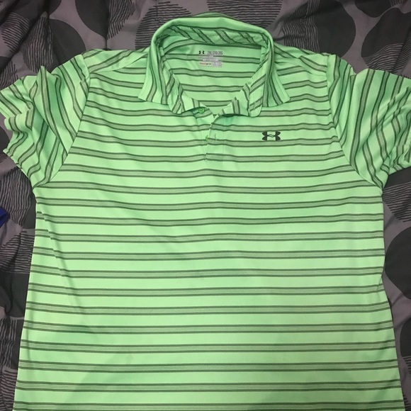 lime green under armour polo